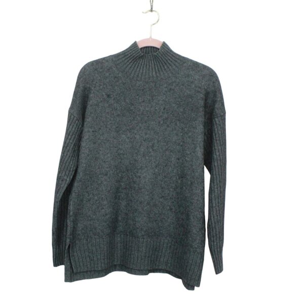 LL Bean The Essential Sweater Turtleneck Charcoal Heather Size L - Picture 1 of 11